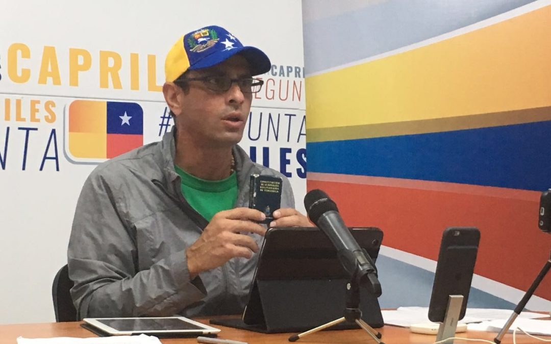 Capriles: El 1° de septiembre será una jornada mundial en defensa de la Constitución