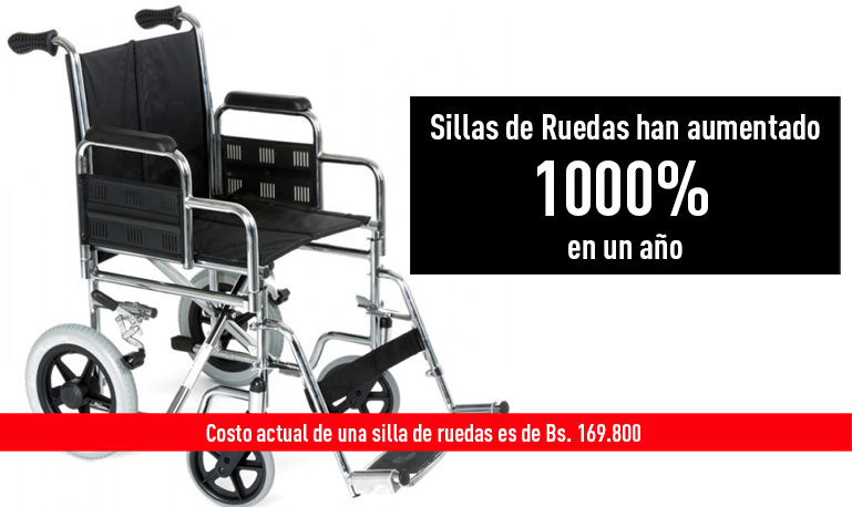 Una silla de ruedas cuesta 169.800 bolívares