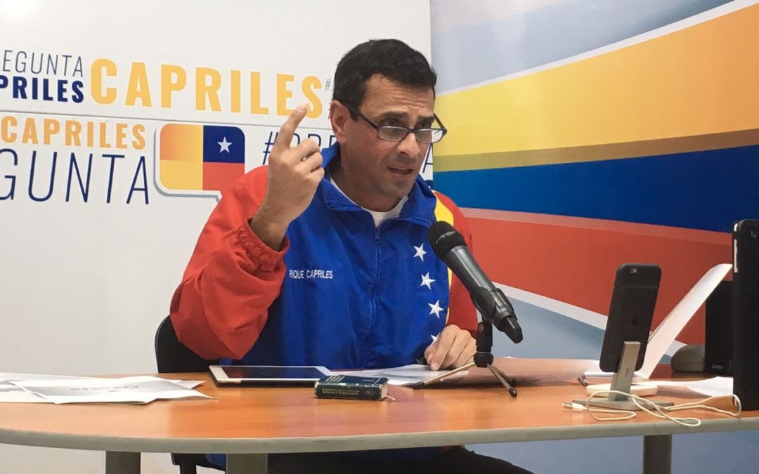 Capriles propuso movilización denominada «Toma de Venezuela» hasta sede del CNE