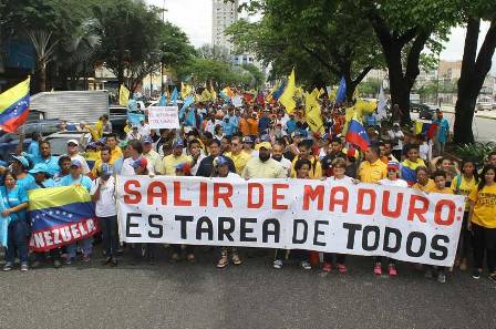 Marcha opositora fue portada mundial