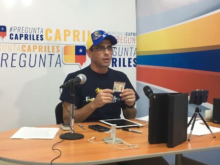 Capriles: 76,5% de los venezolanos rechaza gestión de Maduro