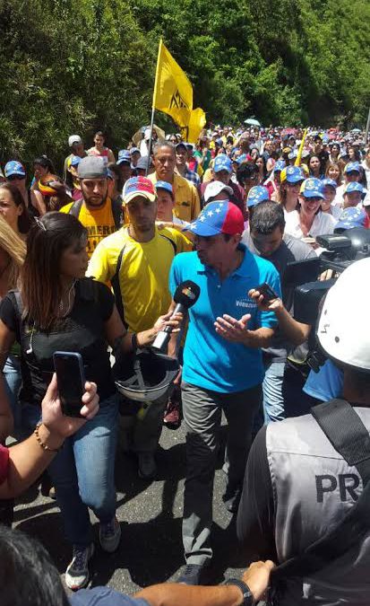 Capriles: «Estaremos en la calle hasta que sea necesario»