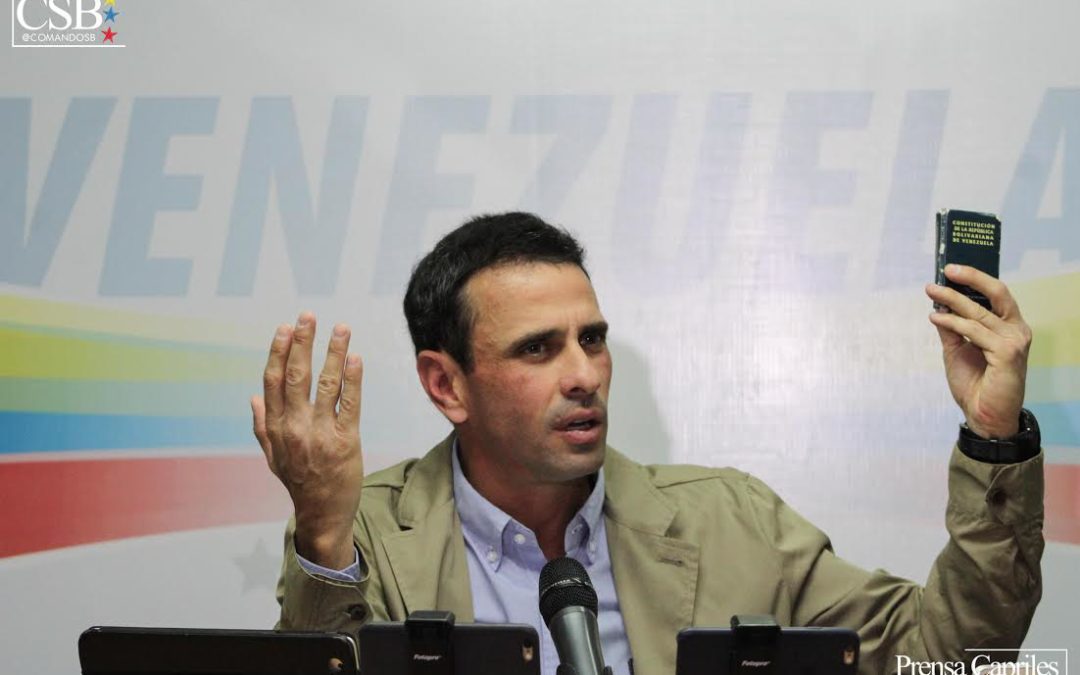 Capriles: «Llamado a Constituyente de Maduro es para evitar elecciones»