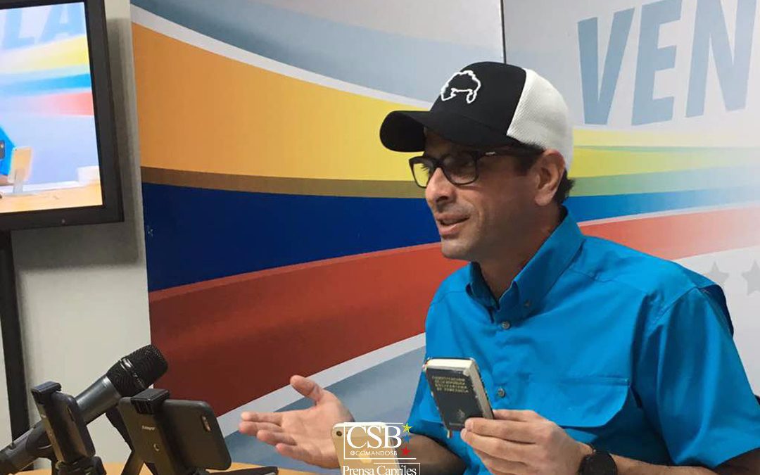 Capriles: Estamos en horas cruciales para que triunfe la sensatez