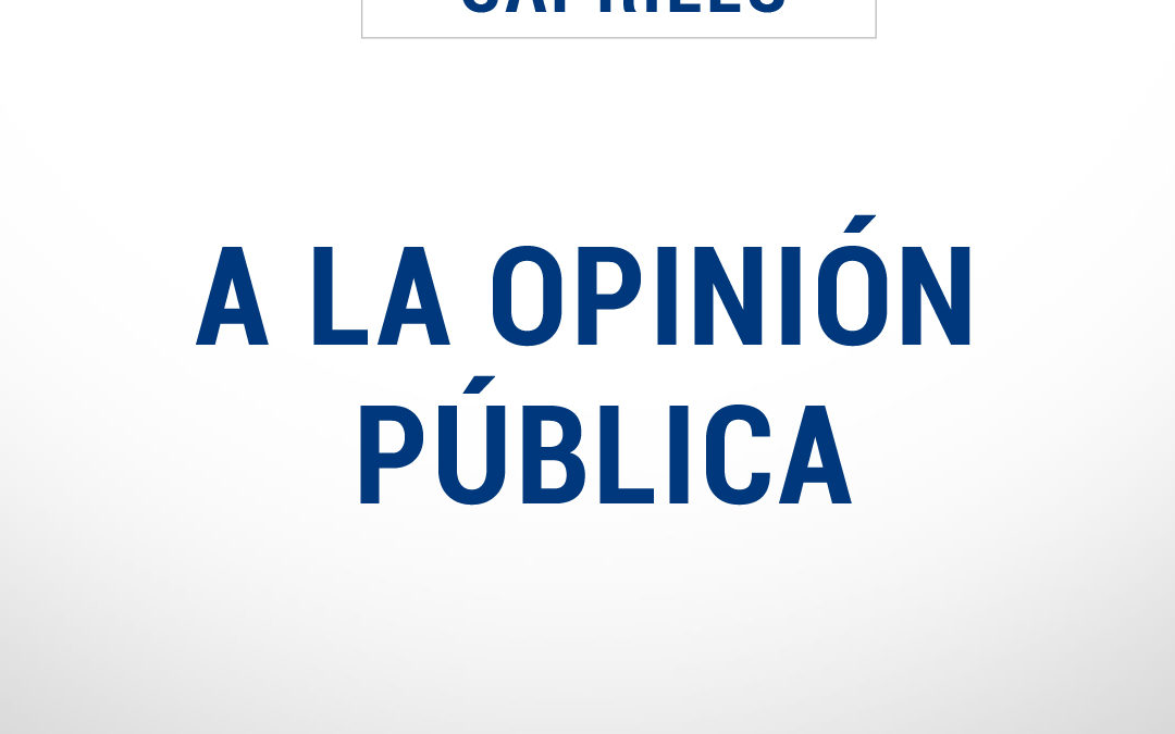 A LA OPINIÓN PÚBLICA