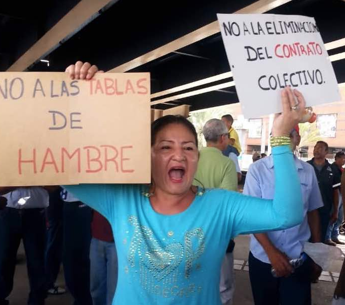 Trabajadores públicos en Anzoátegui marcharon contra “legalización del hambre”